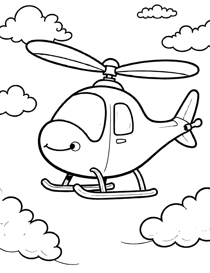 Experimental helicopter coloring page