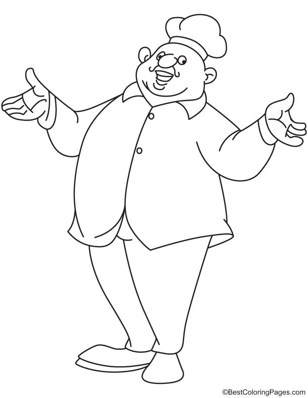 Free Coloring Printable Pages Of Fat Chef