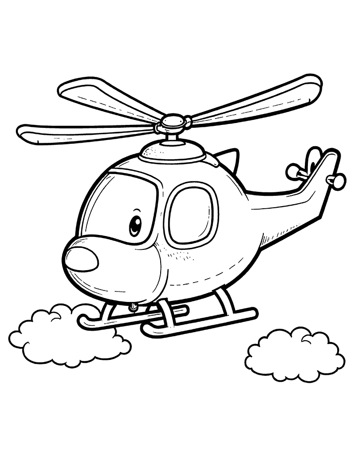 Heavy lift helicopter coloring page