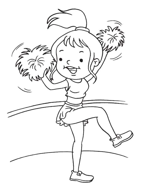 Kid cheerleader coloring page | Download Free Kid cheerleader coloring ...