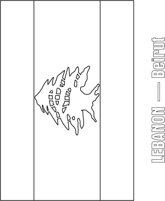 Lebanon flag coloring page | Download Free Lebanon flag coloring page ...