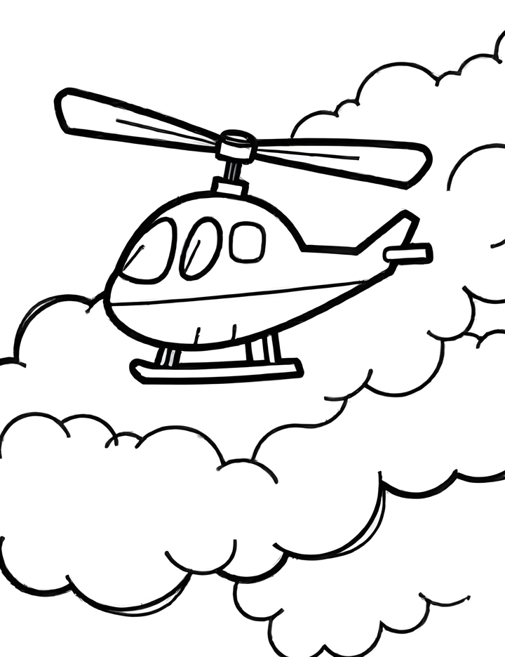 Military helicopter coloring page