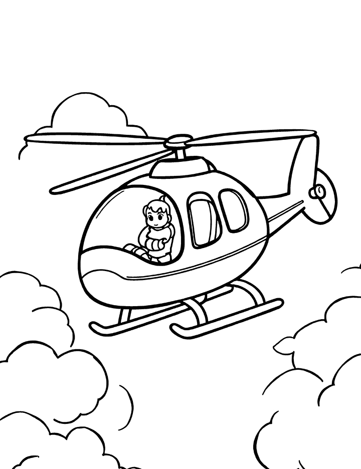 Passenger helicopter coloring page