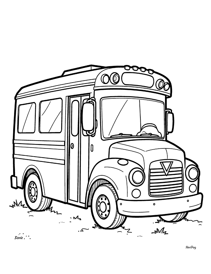 Recreational vehicle bus coloring page