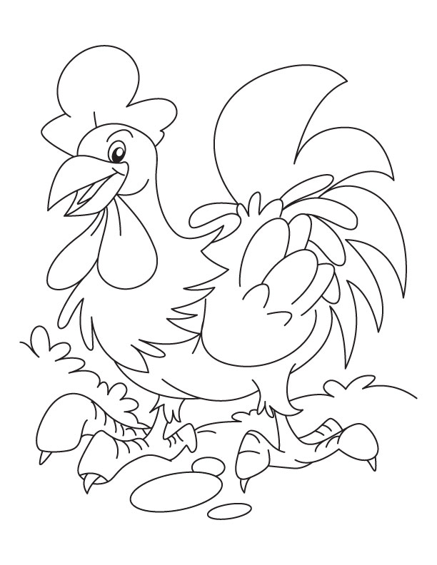 Rooster in dancing mood coloring pages | Download Free Rooster in ...