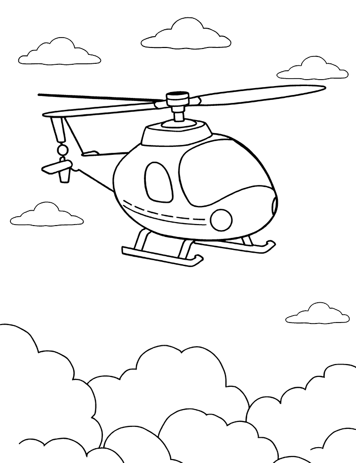 Sikorsky helicopter coloring page