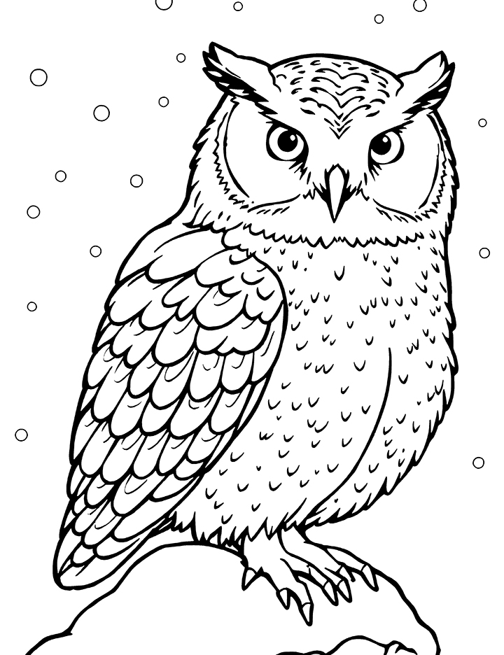 Snowy owl coloring page