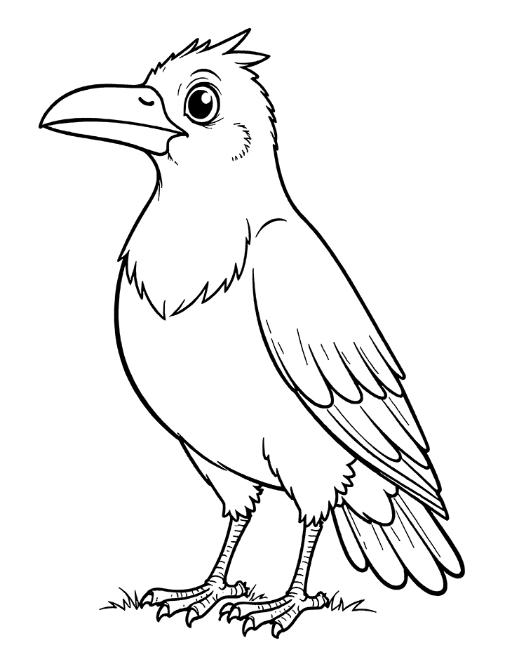 The thirsty crow coloring page