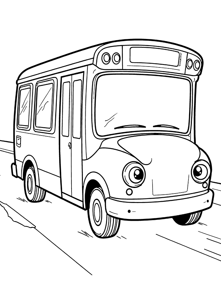 Transit bus coloring page