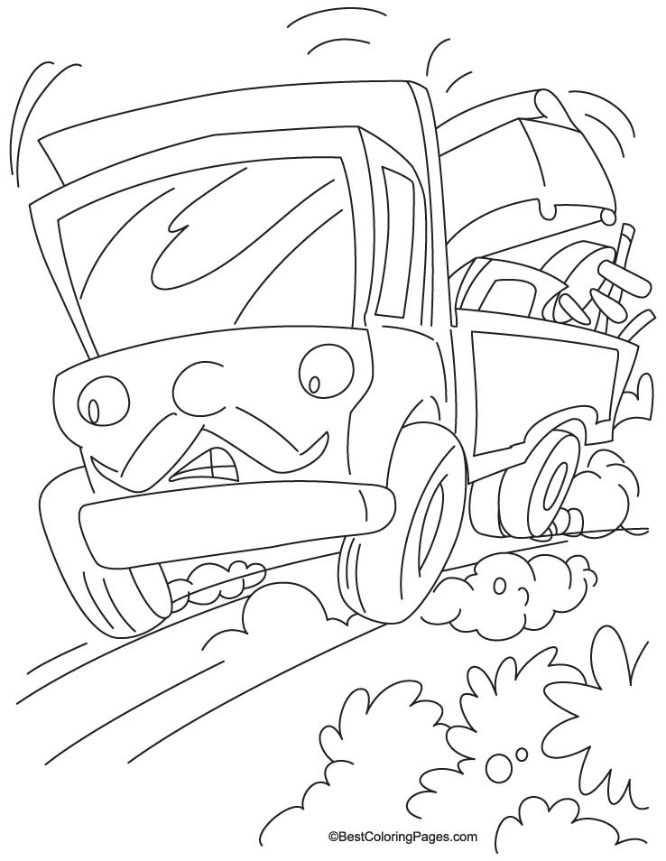 Over loaded truck coloring page | Download Free Over loaded truck ...