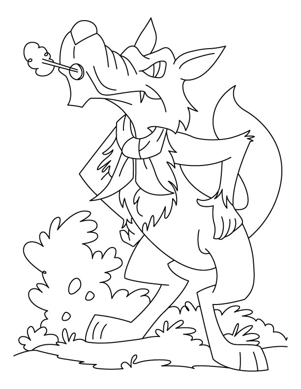 Wolf blowing coloring pages | Download Free Wolf blowing coloring pages ...